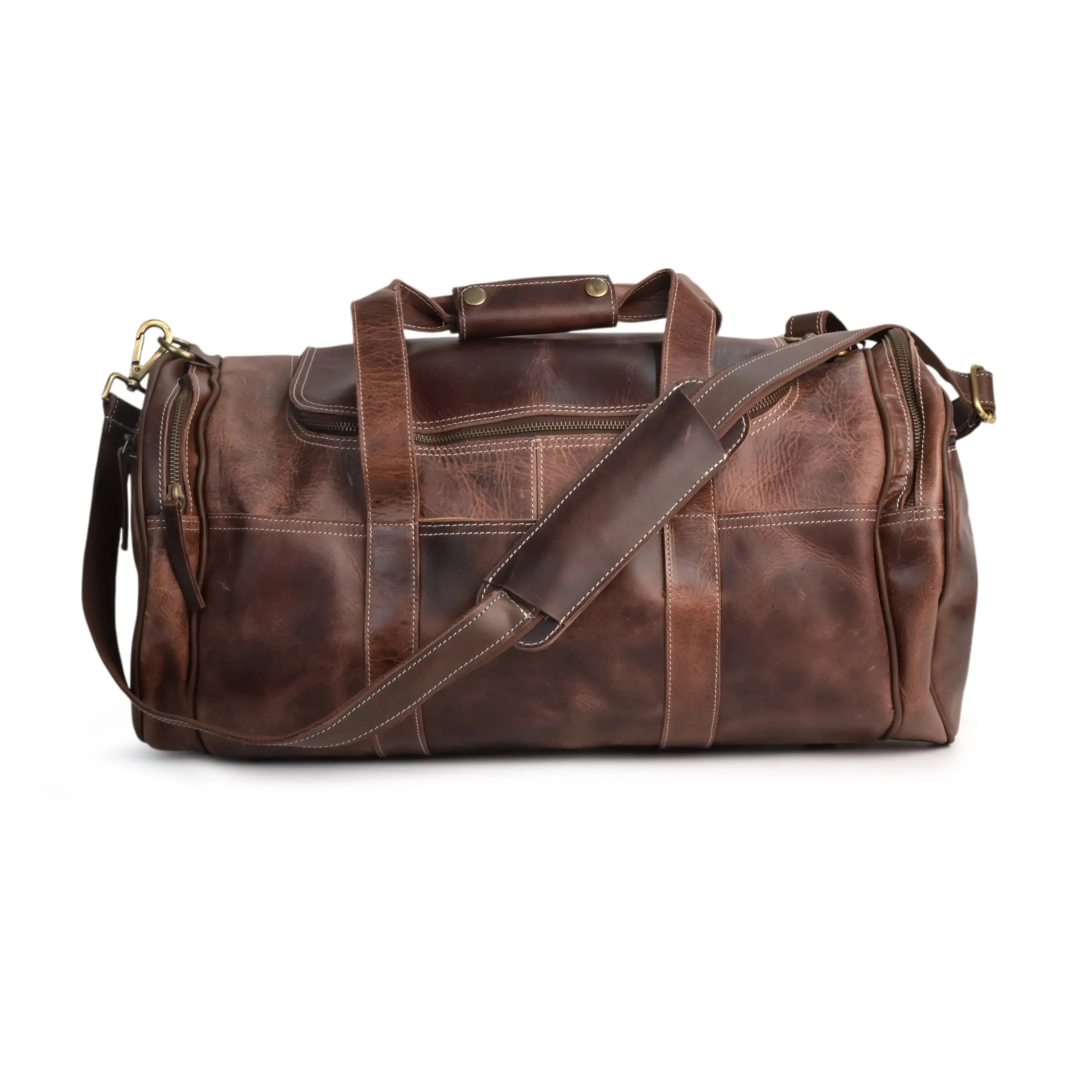 Genuine Leather Classic Duffle Bag - abitoamerica