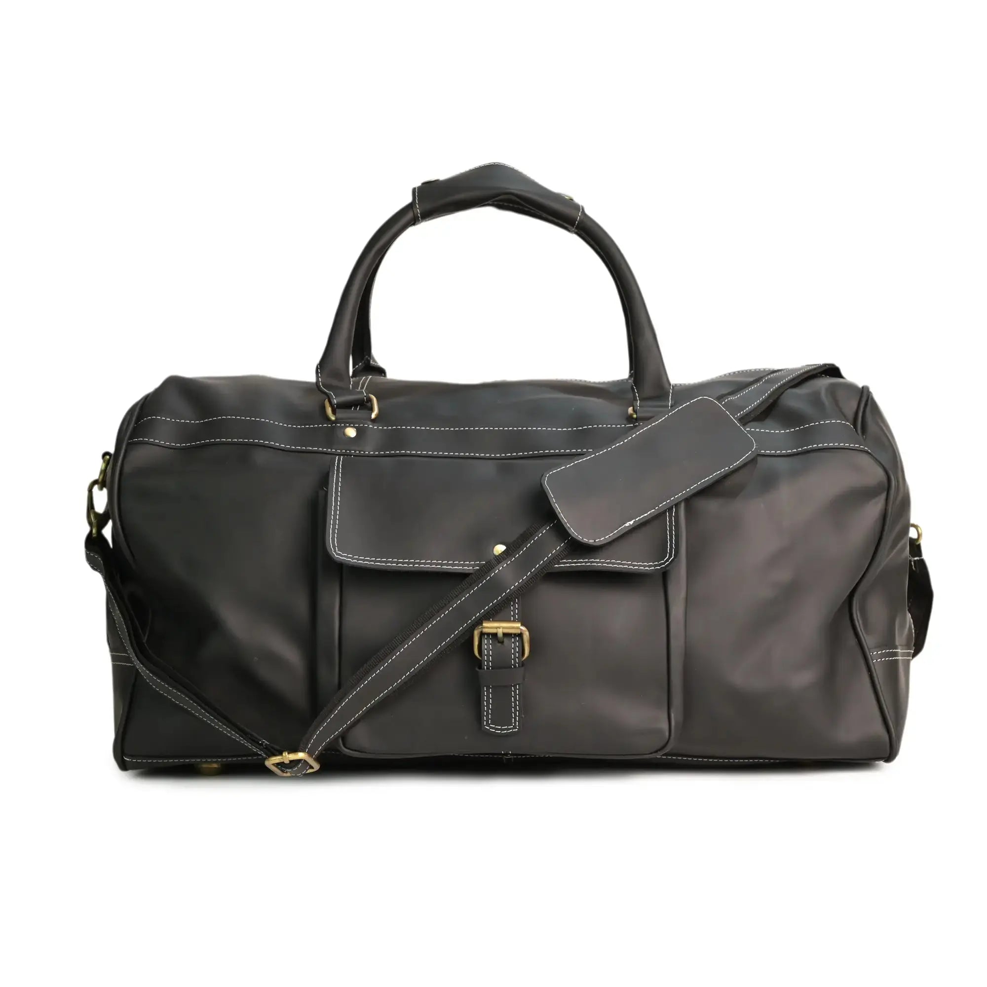 Genuine Leather Tan Duffle Bag - abitoamerica