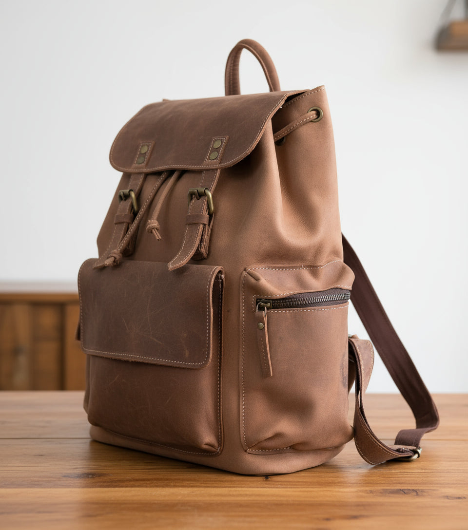 Genuine Top-Grain Leather Backpack - abitoamerica