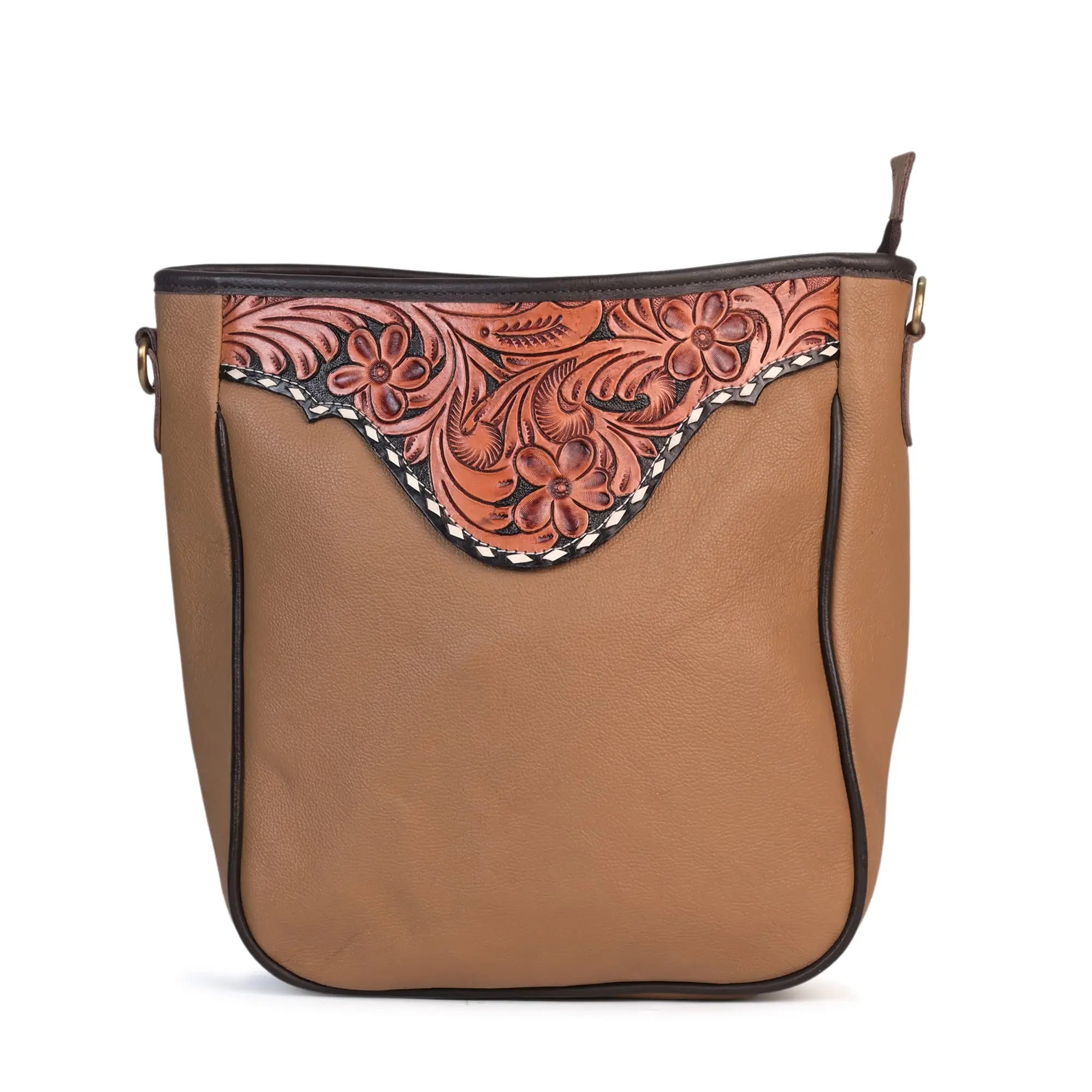 Western Hand-Tooled Genuine Leather Bag for Women - abitoamerica