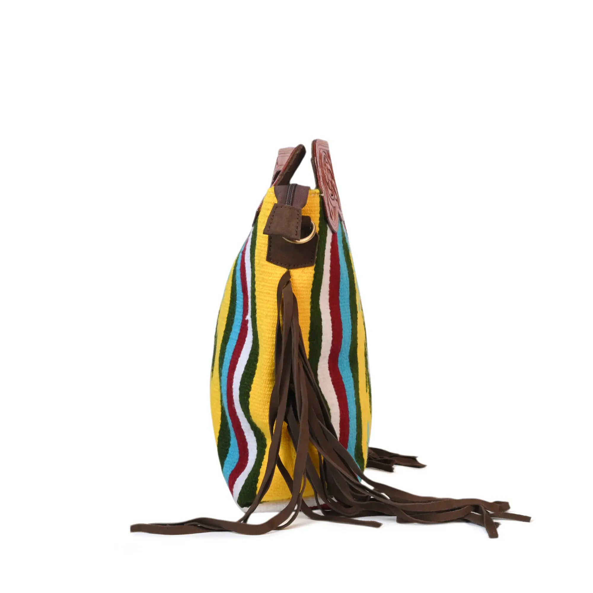 Western Saddle Blanket Hand Tooled Genuine Leather Crossbody Handbag - abitoamerica