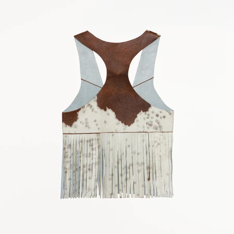 Top Quality Cowhide Buckskin Vest with Fringes