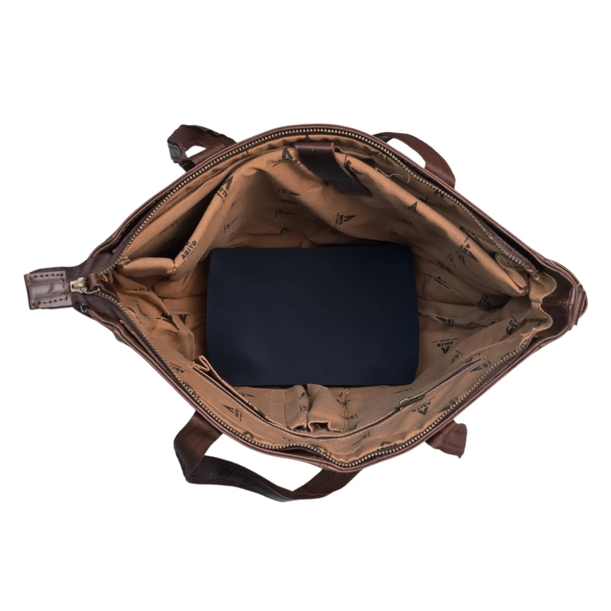 Women’s Vintage Brown Leather Tote Bag - abitoamerica