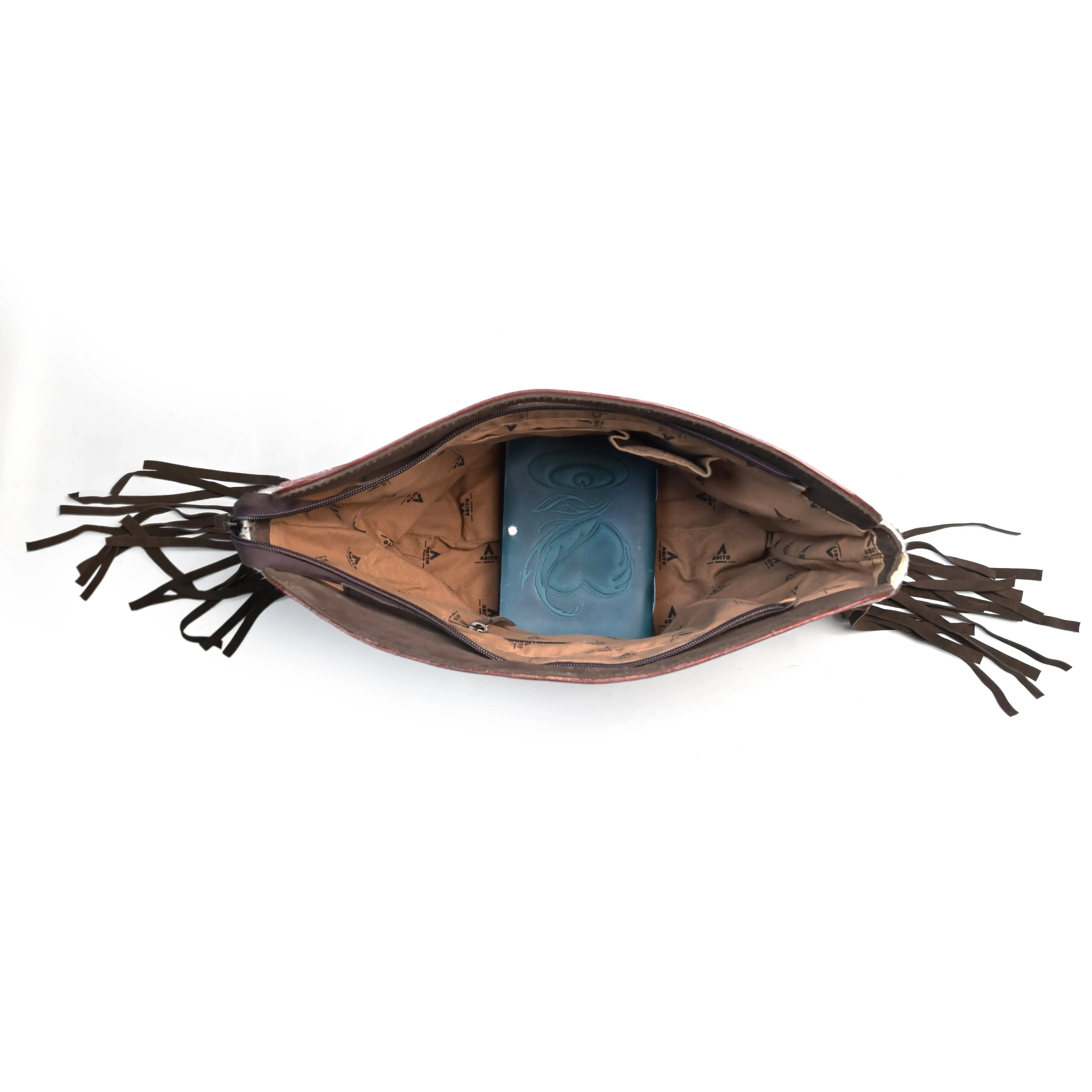 Western Saddle Blanket Hand Tooled Genuine Leather Crossbody Handbag - abitoamerica