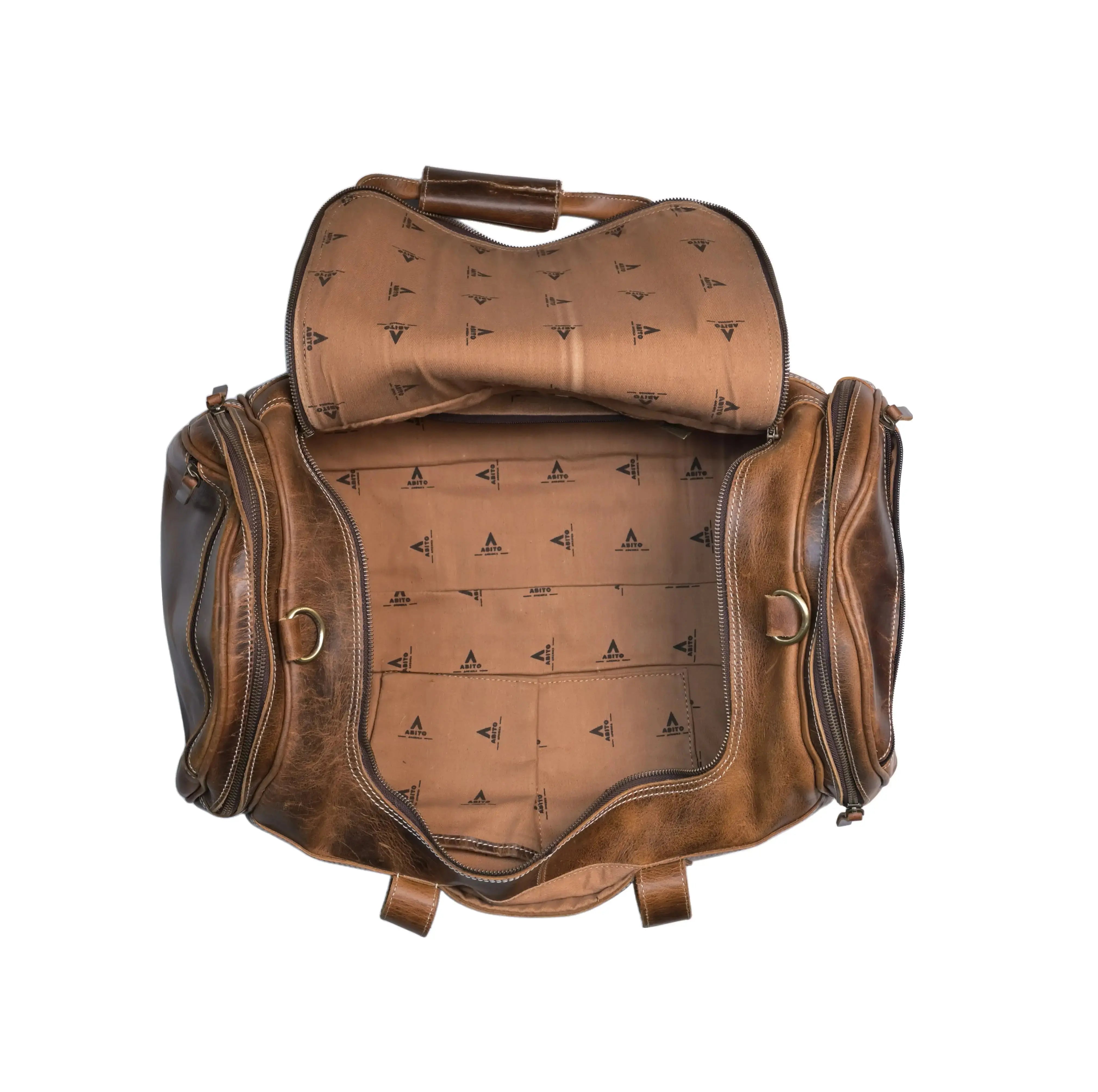Genuine Leather Classic Duffle Bag - abitoamerica