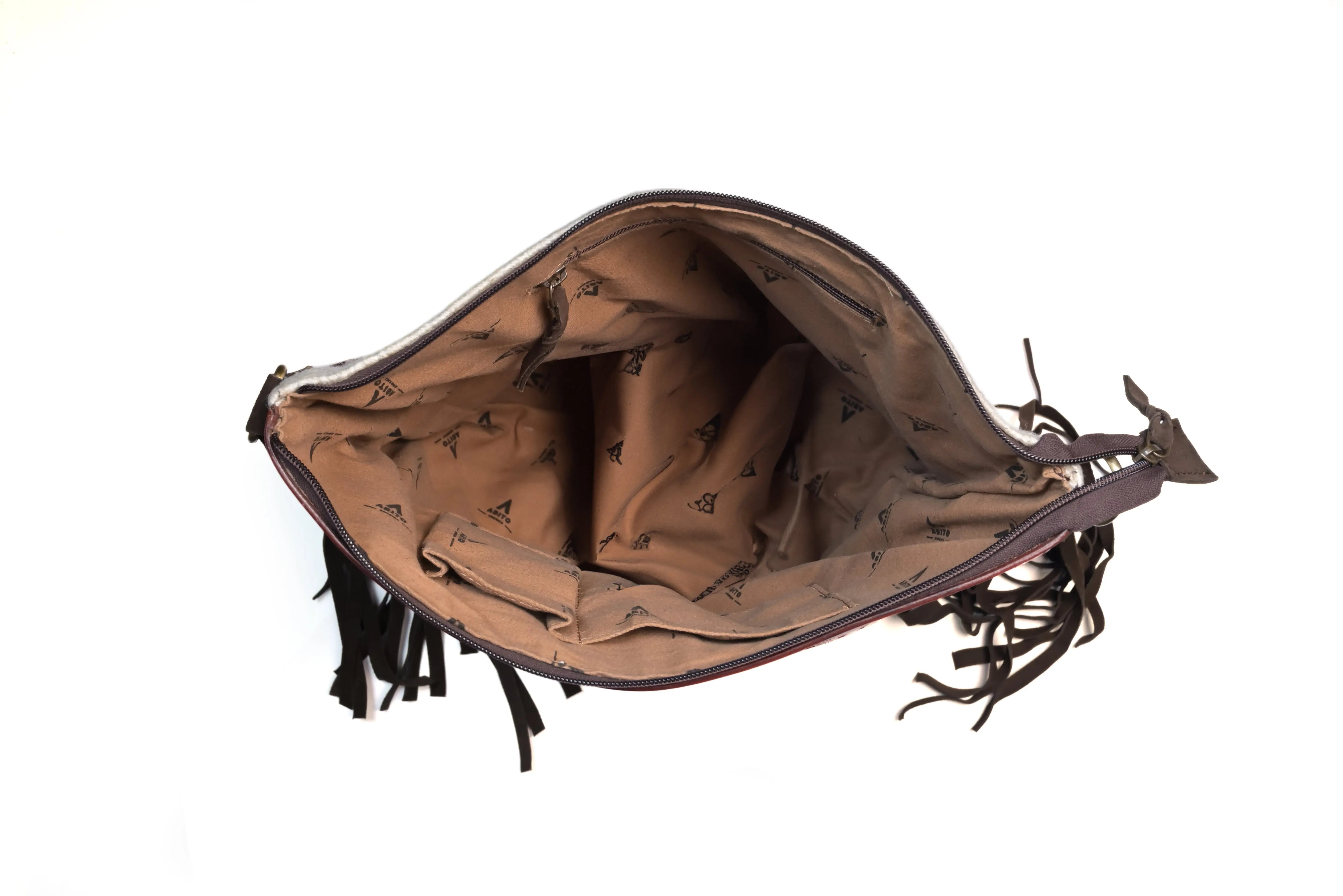 Western Hand Tooled Leather Saddle Blanket Crossbody Bag - abitoamerica