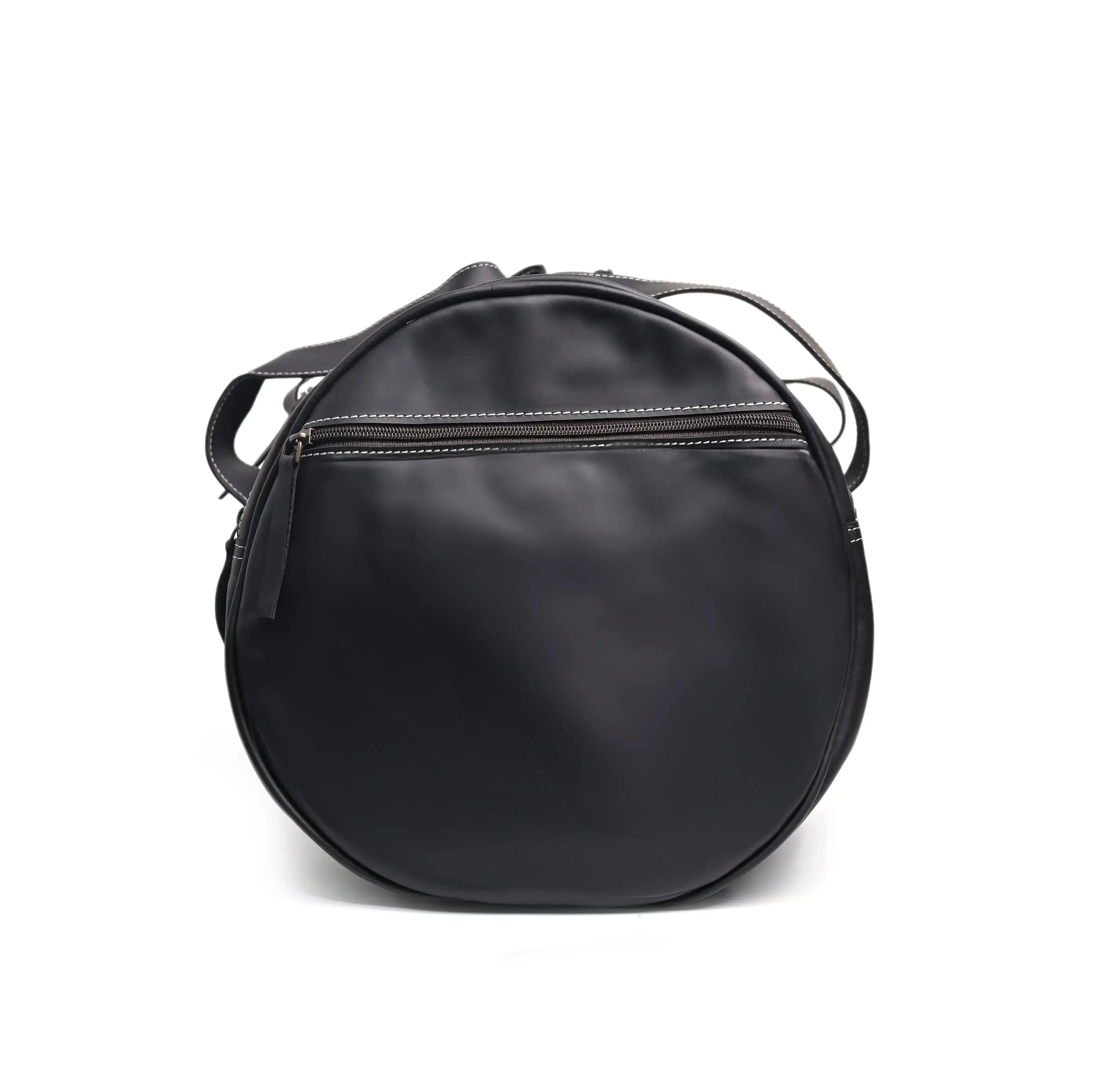 Genuine Leather Black Duffle Bag - abitoamerica