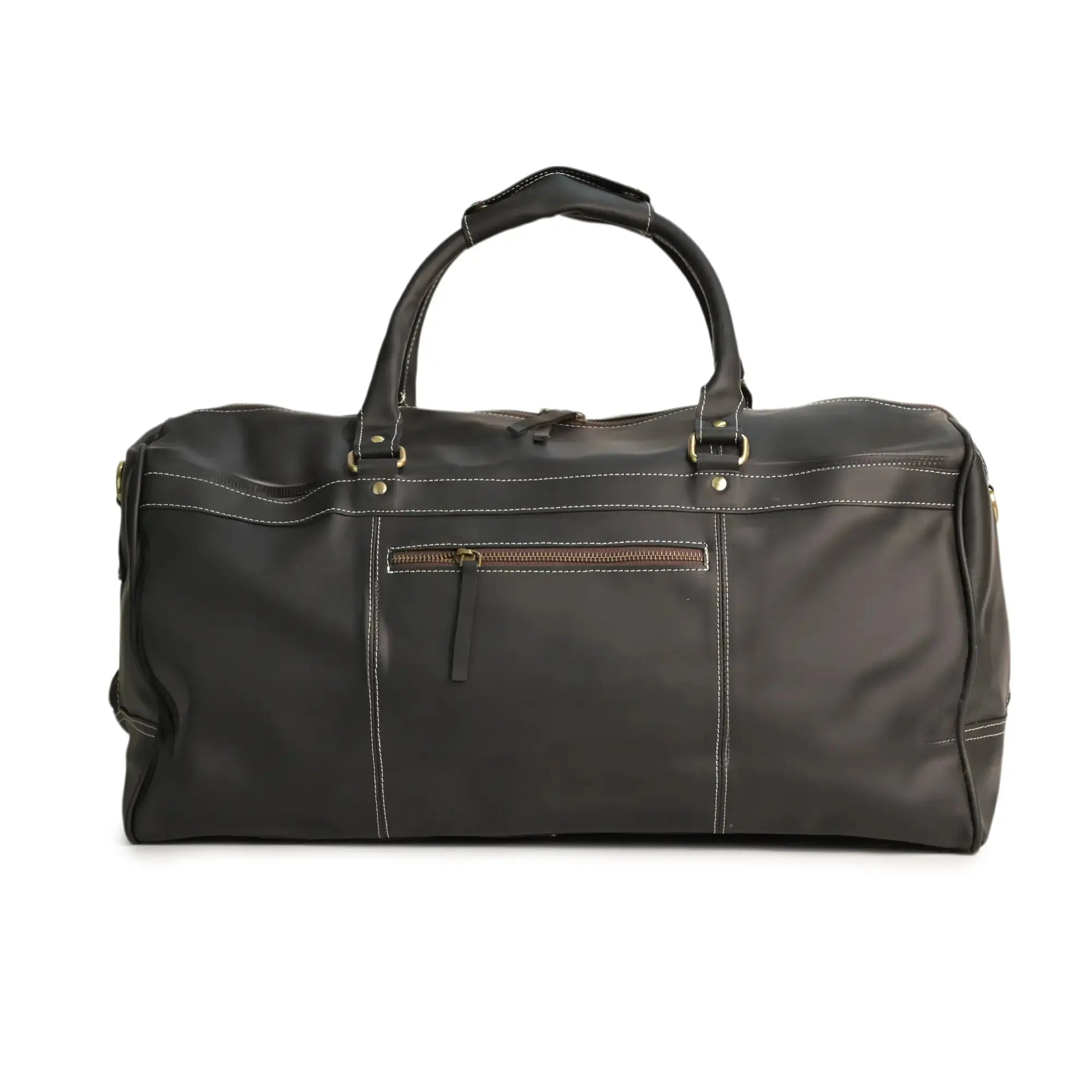 Genuine Leather Tan Duffle Bag - abitoamerica