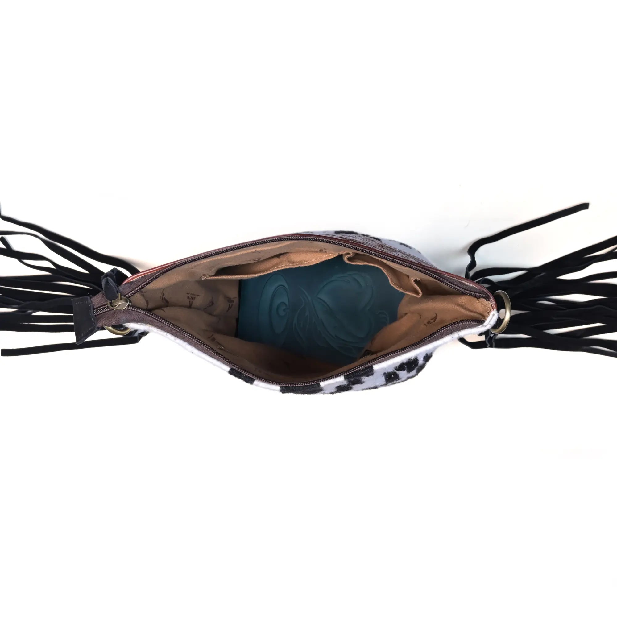 Western Saddle Blanket Hand Tooled Genuine Leather Signature Crossbody Bag - abitoamerica