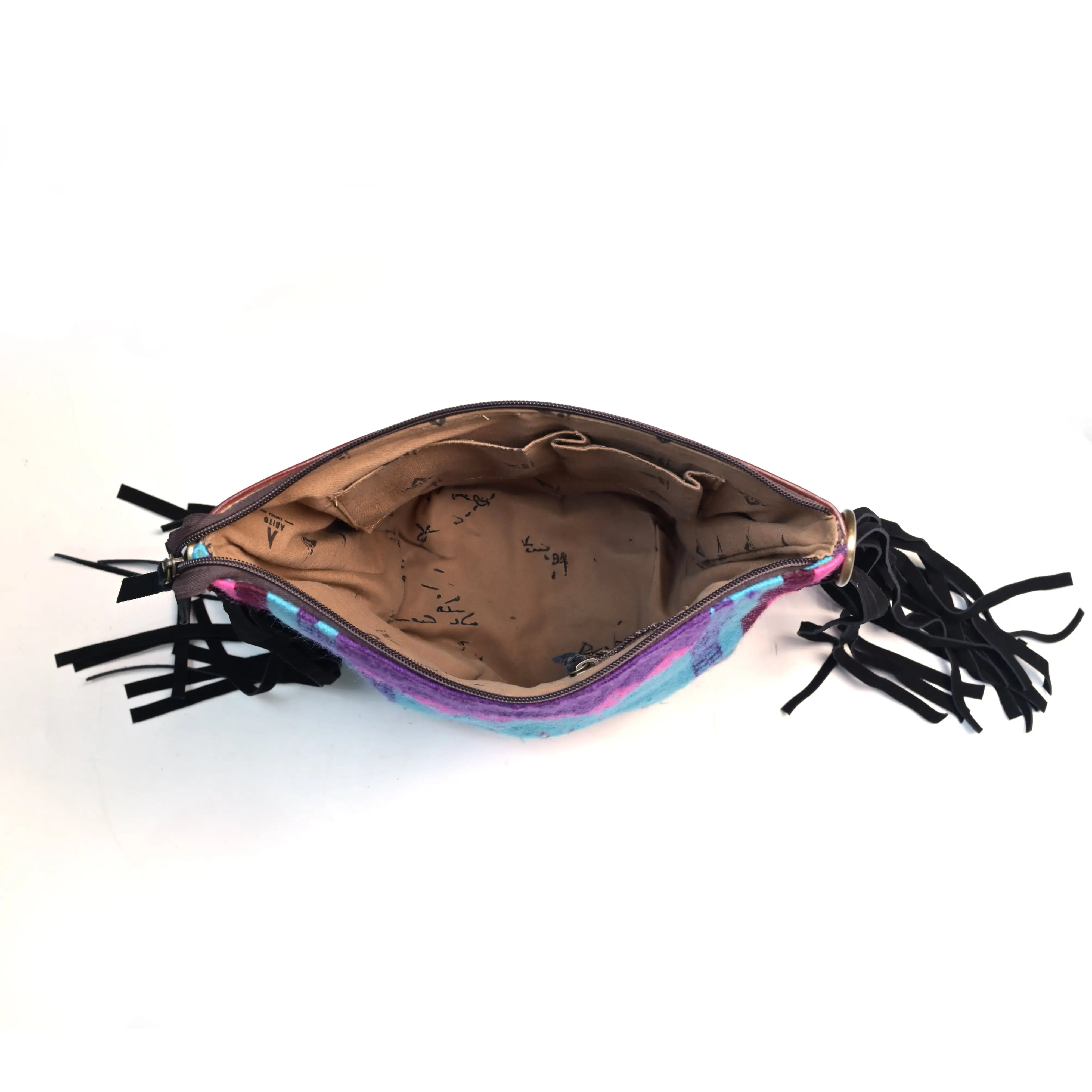 Western Saddle Blanket Hand Tooled Genuine Leather Crossbody Bag - abitoamerica