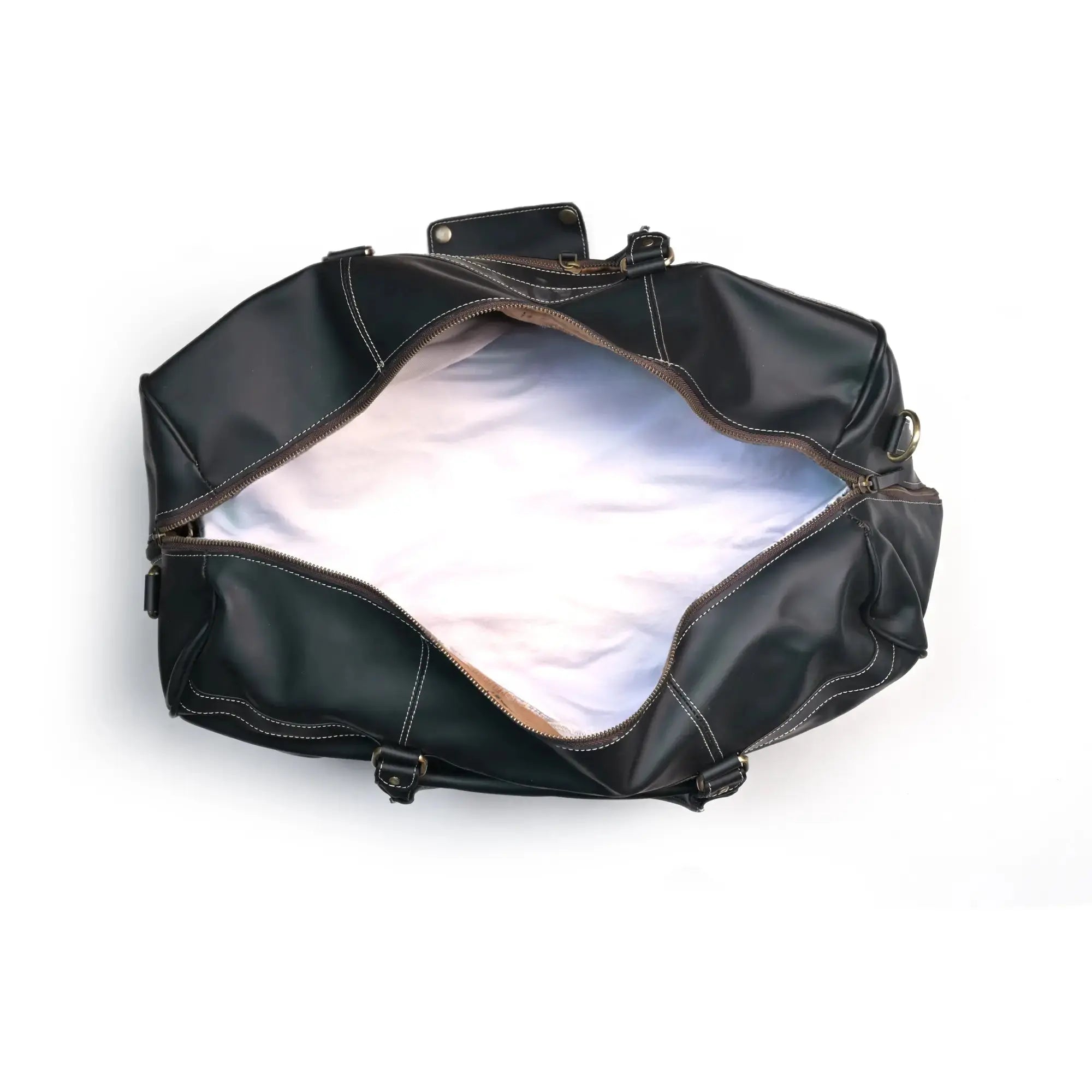 Genuine Leather Tan Duffle Bag - abitoamerica