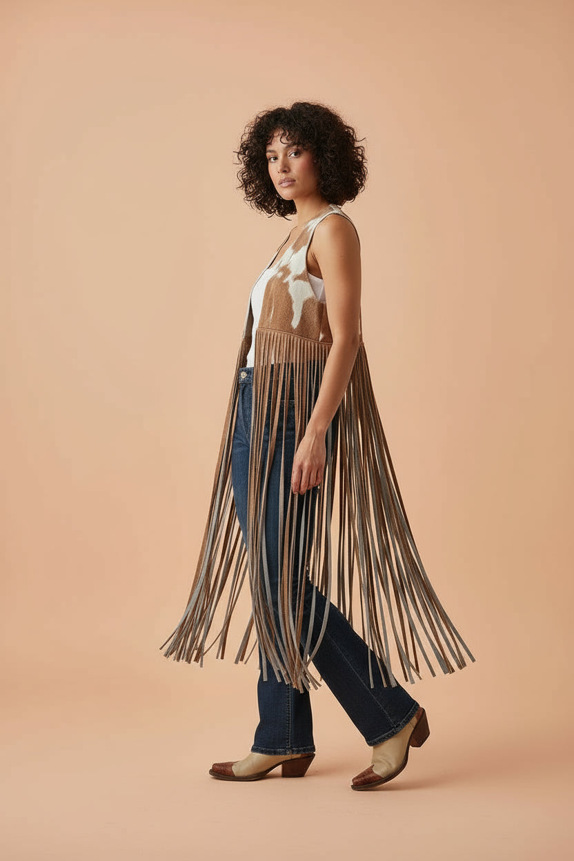 Luxury Cowhide Vest - Barcelona Cowhide Women Show Vest