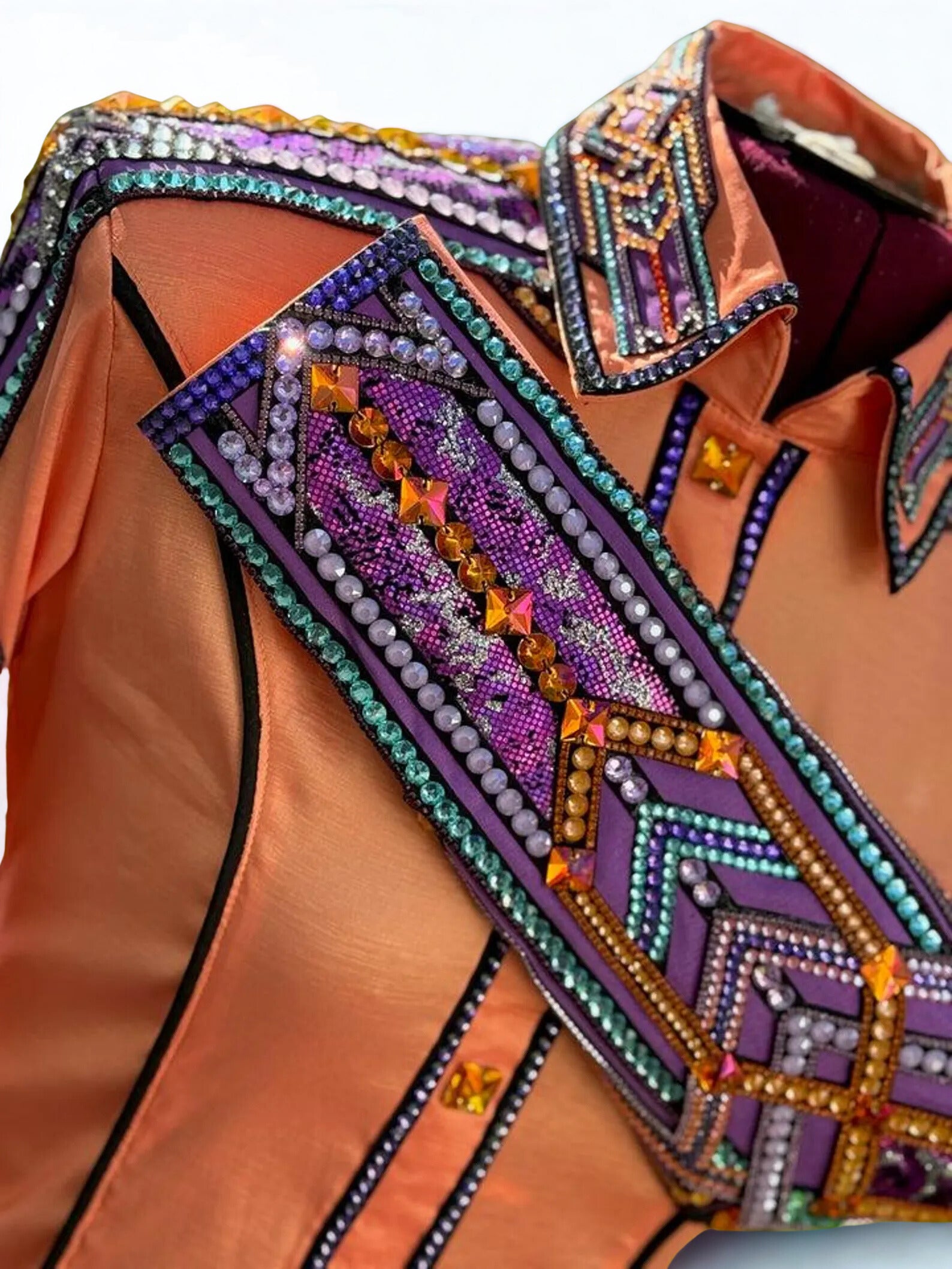 Elegant Pink Equestrian Performance Shirt – Long Sleeve Western Showmanship Style