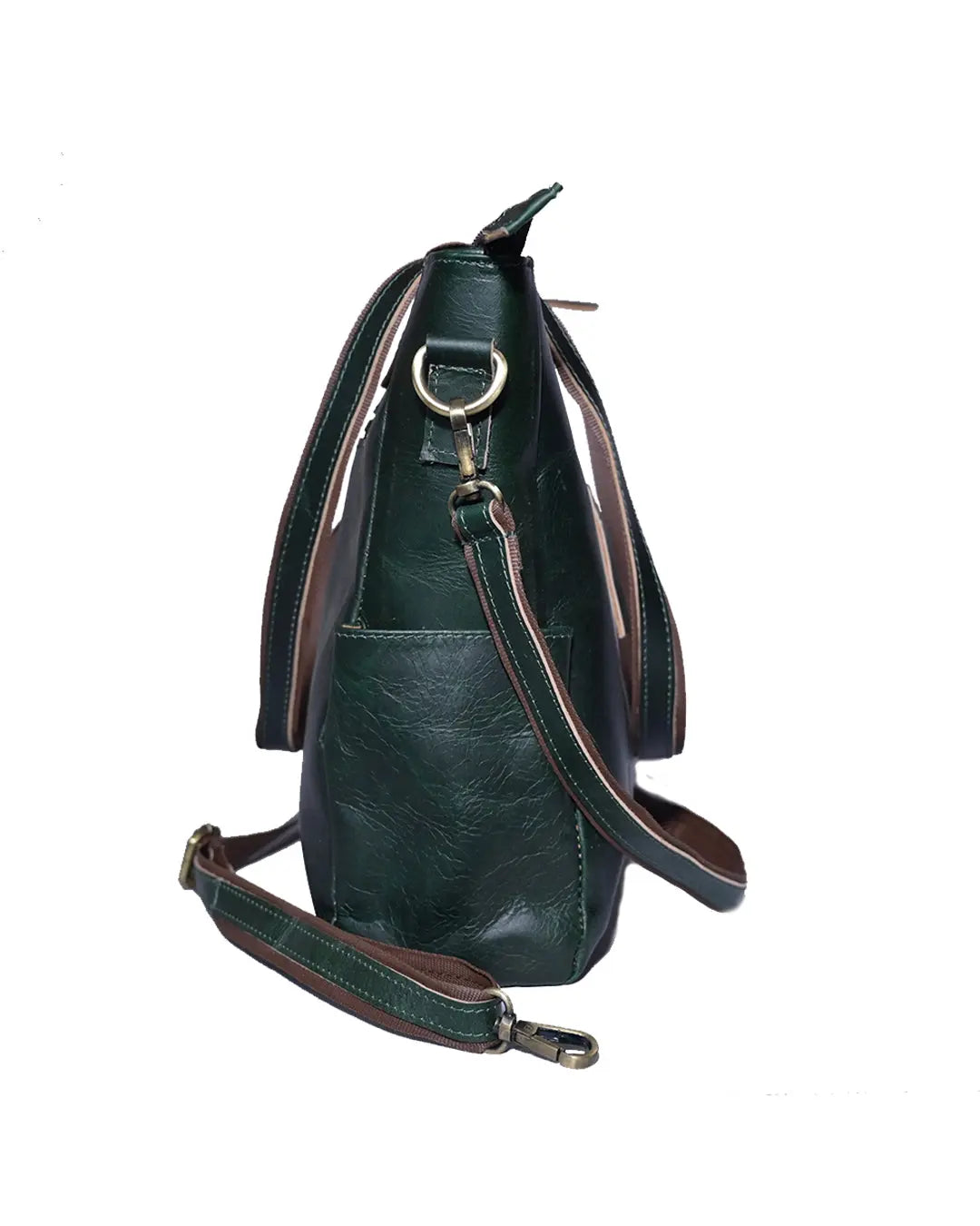 Women’s Vintage Green Leather Tote Bag - abitoamerica