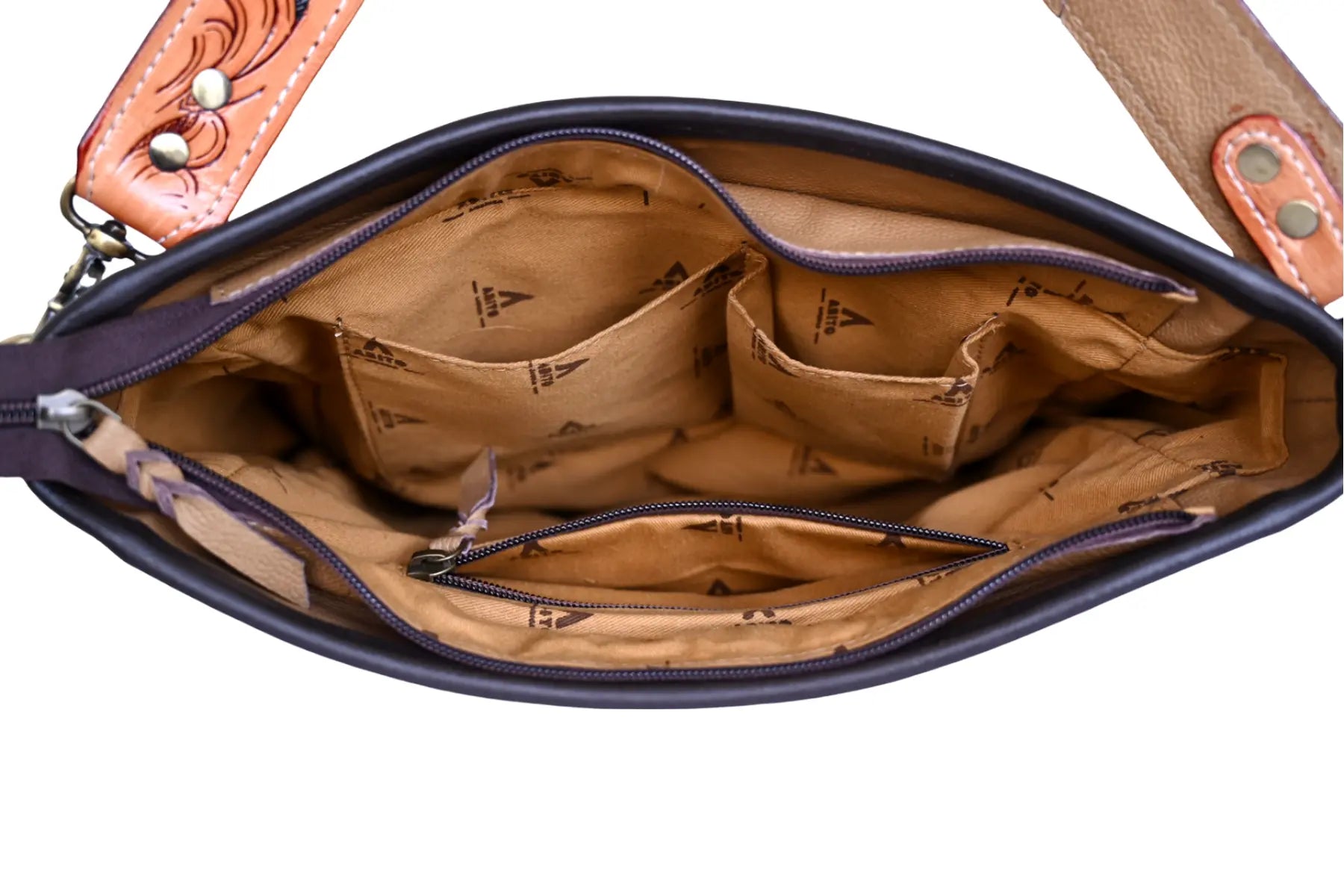 Western Hand-Tooled Genuine Leather Bag for Women - abitoamerica