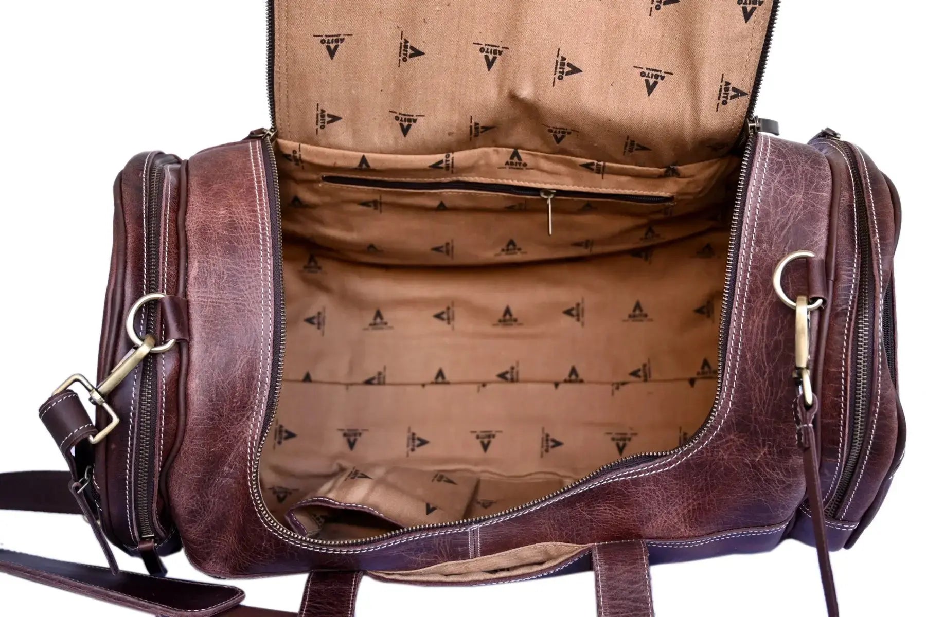 Genuine Leather Classic Duffle Bag - abitoamerica