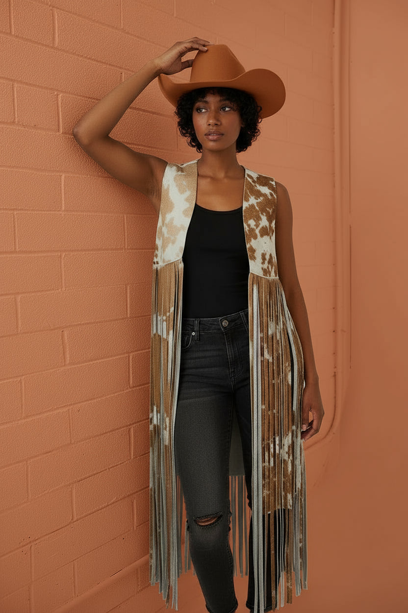 Luxury Cowhide Vest - Barcelona Cowhide Women Show Vest