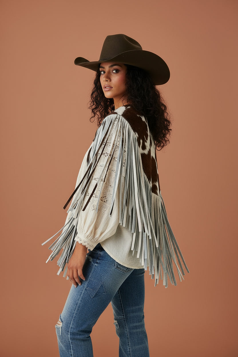 Southwestern Cowhide Shawl - Premium Quality of Barcelona Cowhide