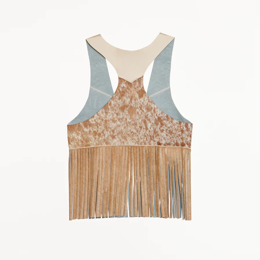 Top Quality Cowhide Buckskin Vest with Fringes