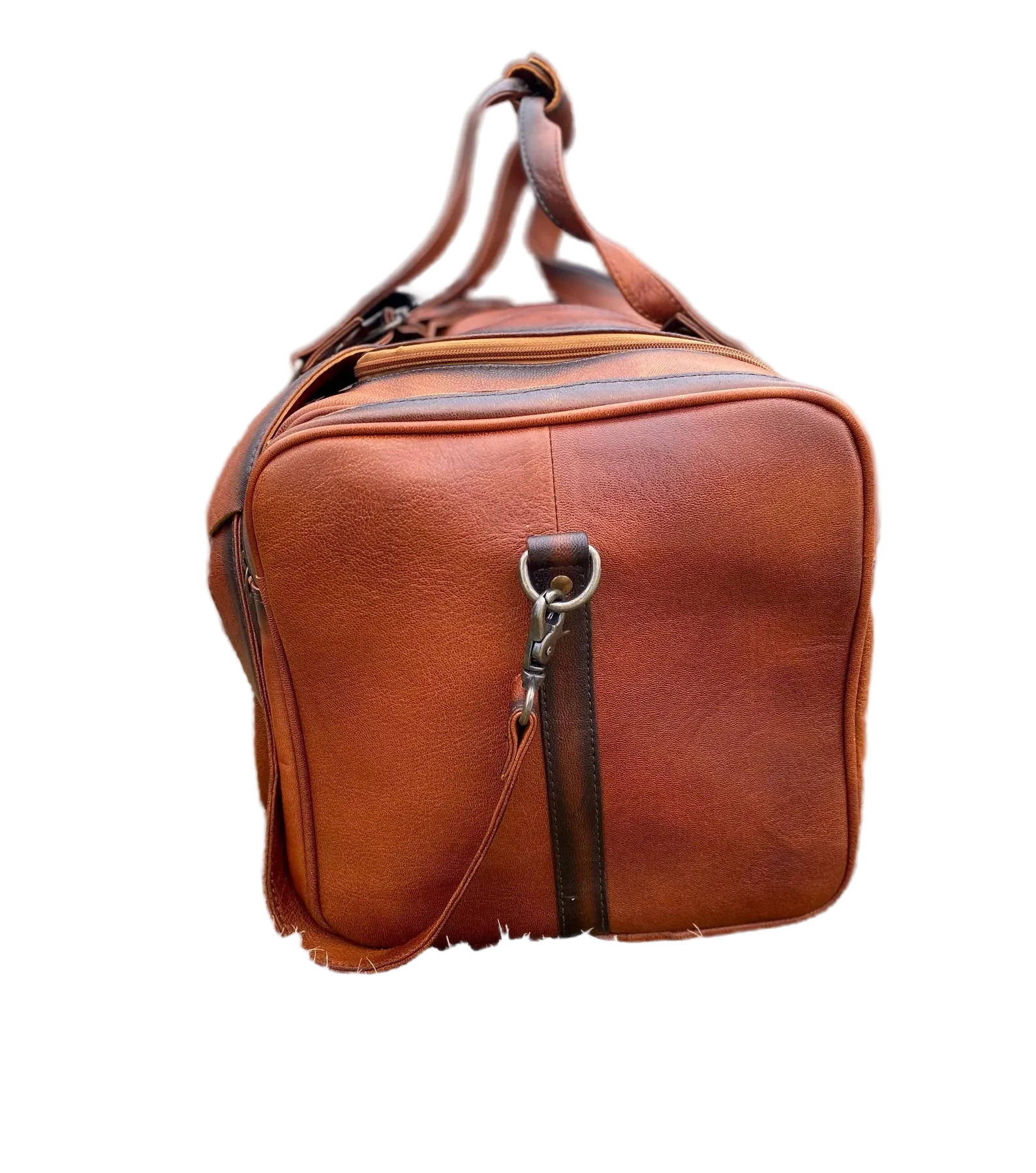 Western-Style Classic Tooled Leather Duffle Bag