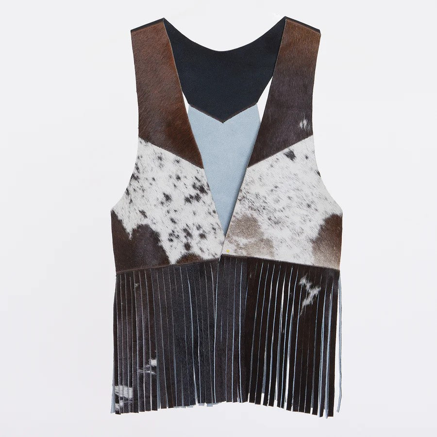 Top Quality Cowhide Buckskin Vest with Fringes