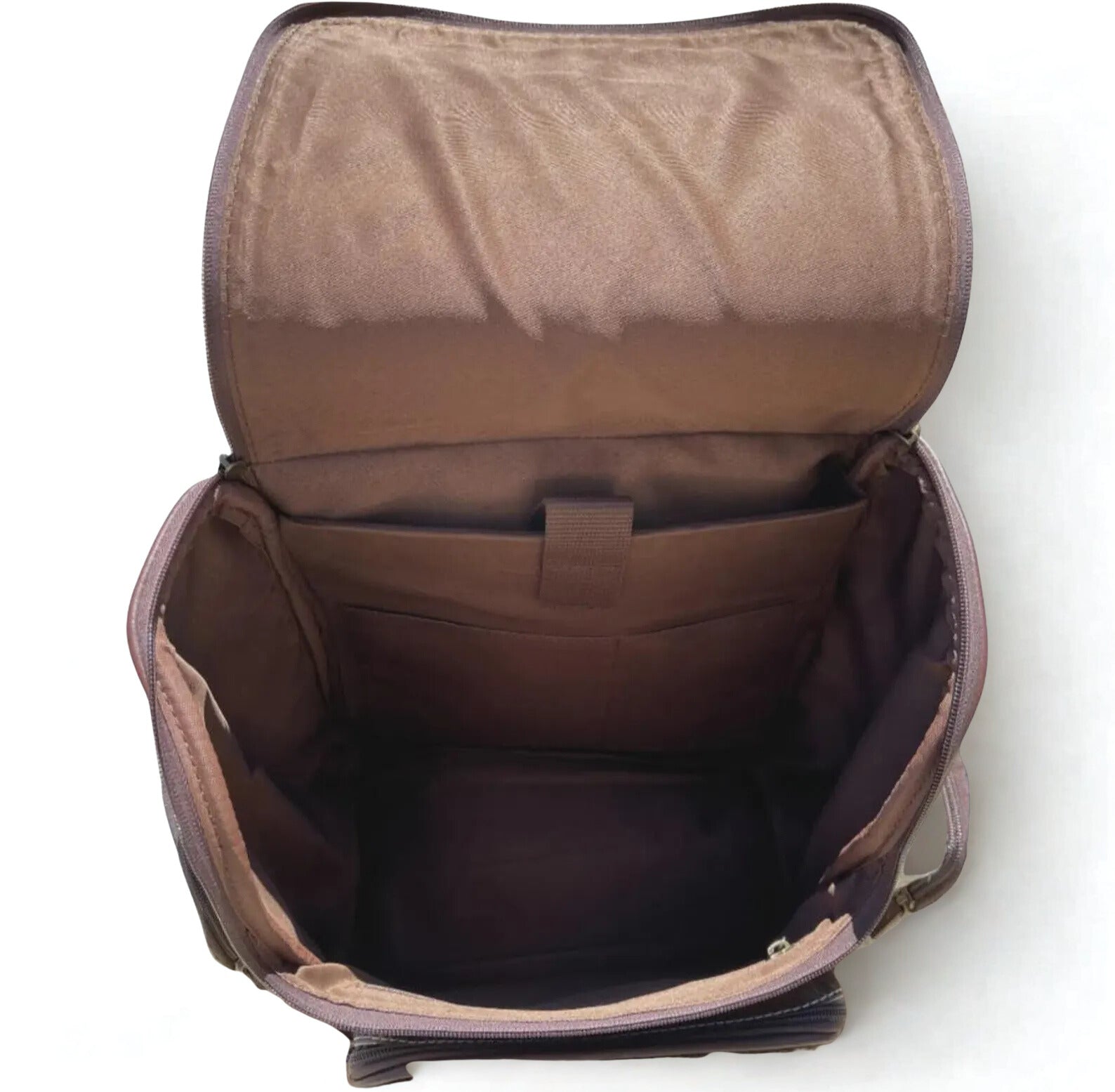 Purple tooled leather & hair on cowhide backpack - Western Style Hair on Bag