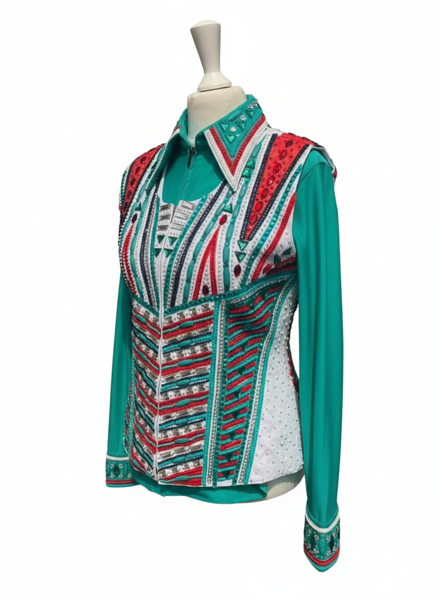 Luxury Western Show Jacket & Vest – Preciosa Crystals, Stretch Fit, Rodeo Queen Edition
