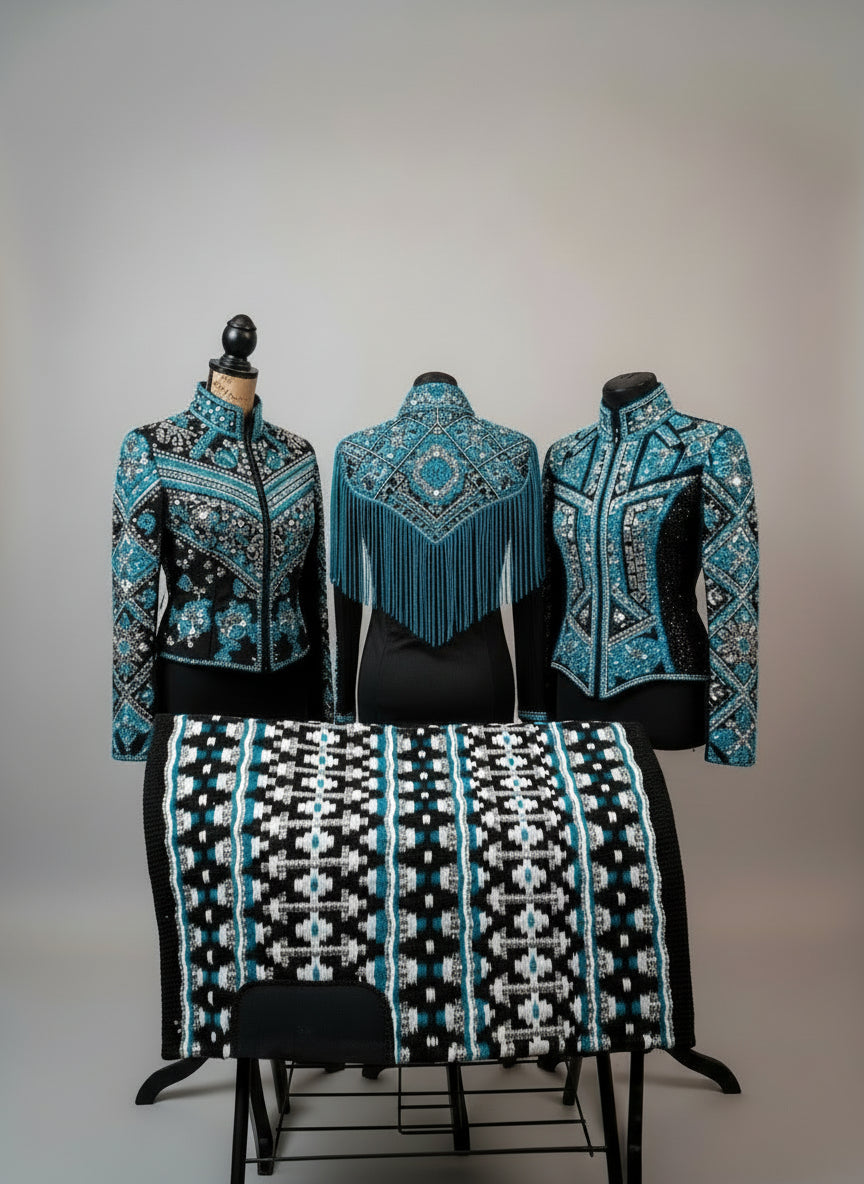 Western Rodeo Queen Show Shirt & Rail Jacket with Saddle pad