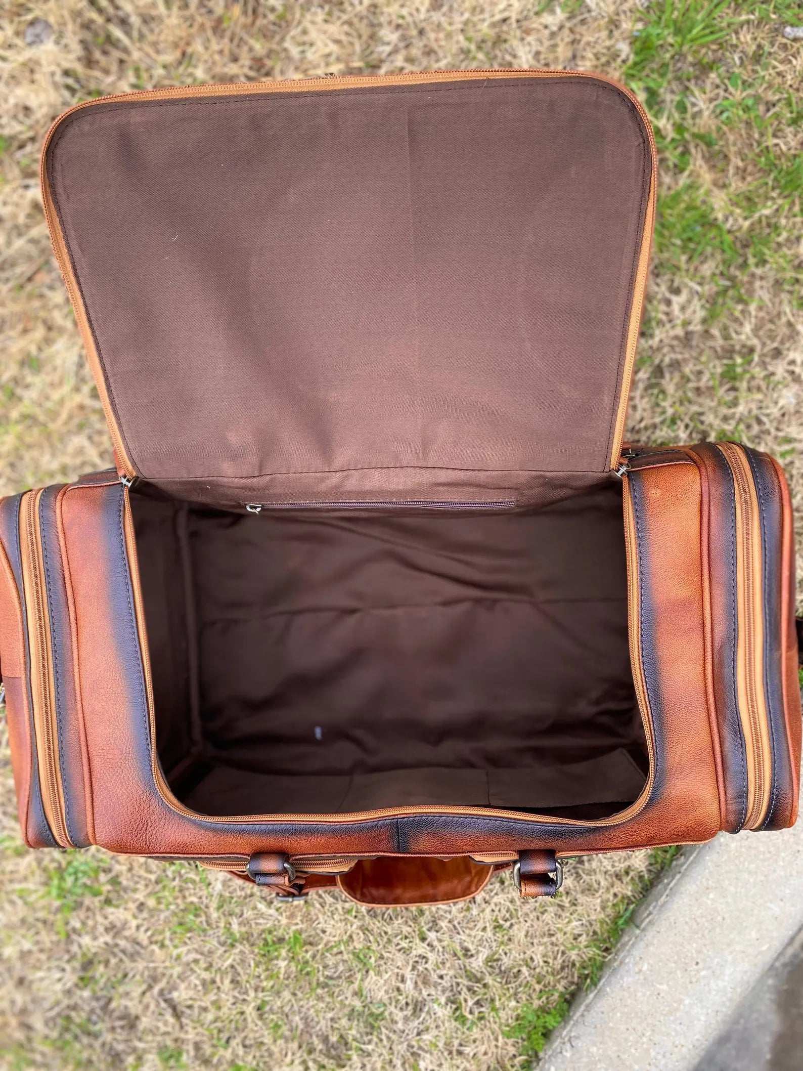 Western-Style Classic Tooled Leather Duffle Bag