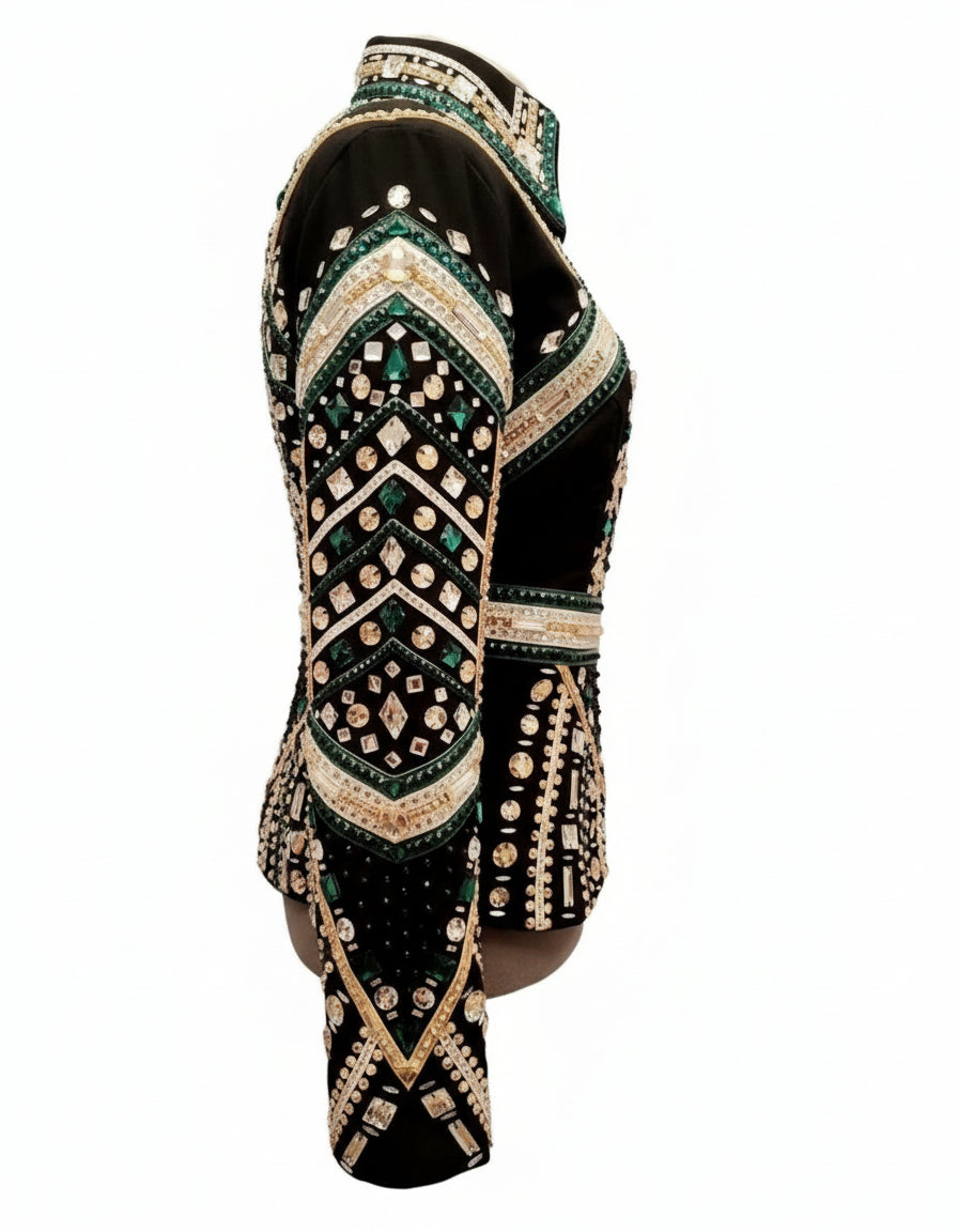 Luxury Western Show Shirt & Jacket – Rodeo Queen & Horsemanship Rail Elegance with Saddle Pad