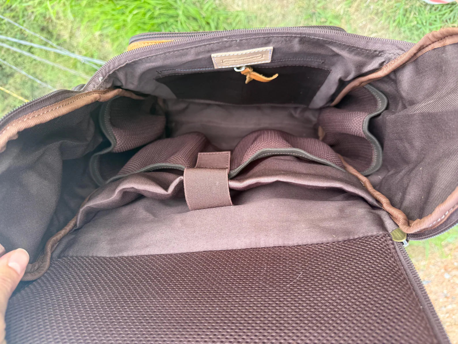 Tooled leather cowhide diaper bag/backpack