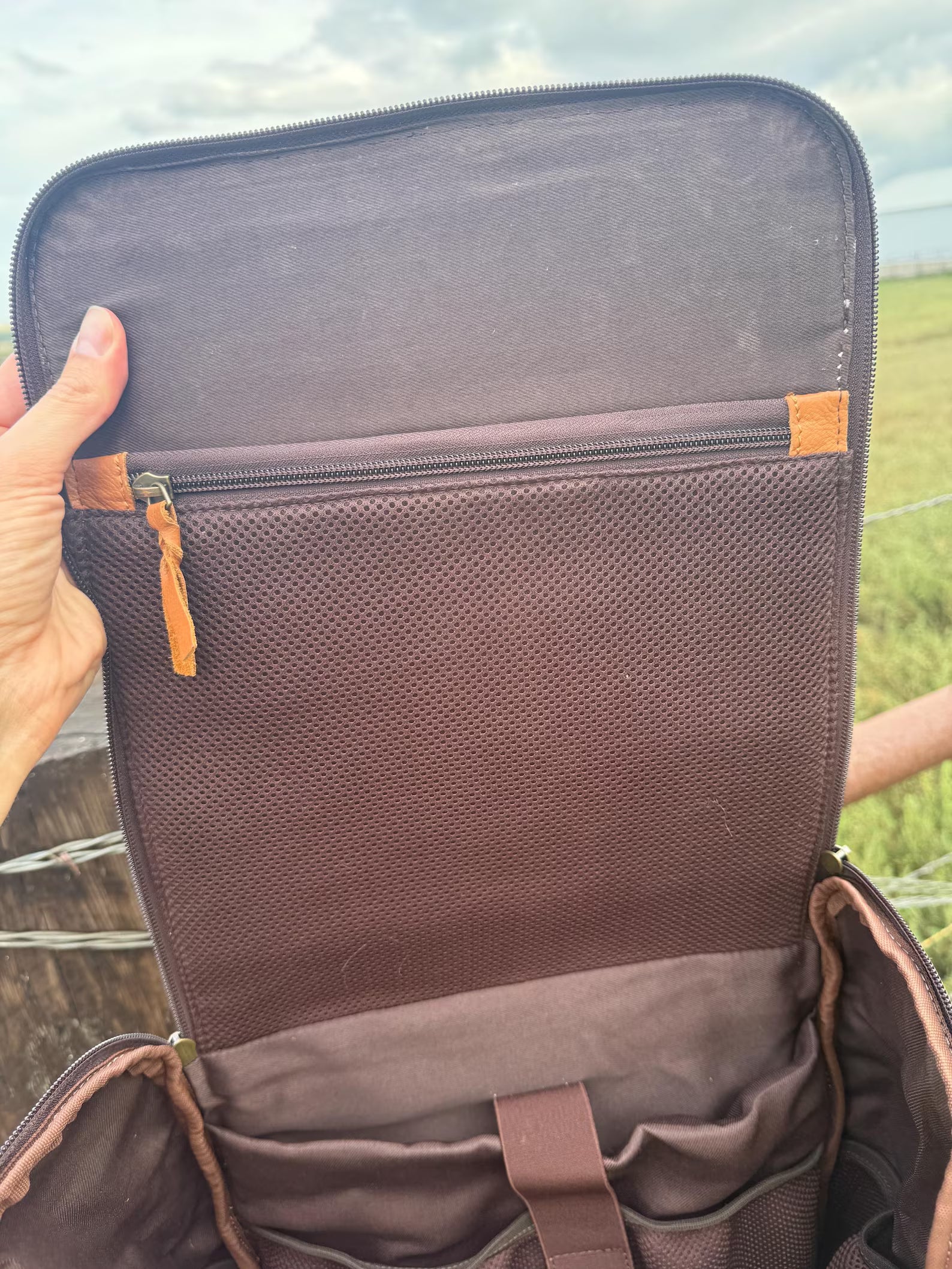 Tooled leather cowhide diaper bag/backpack